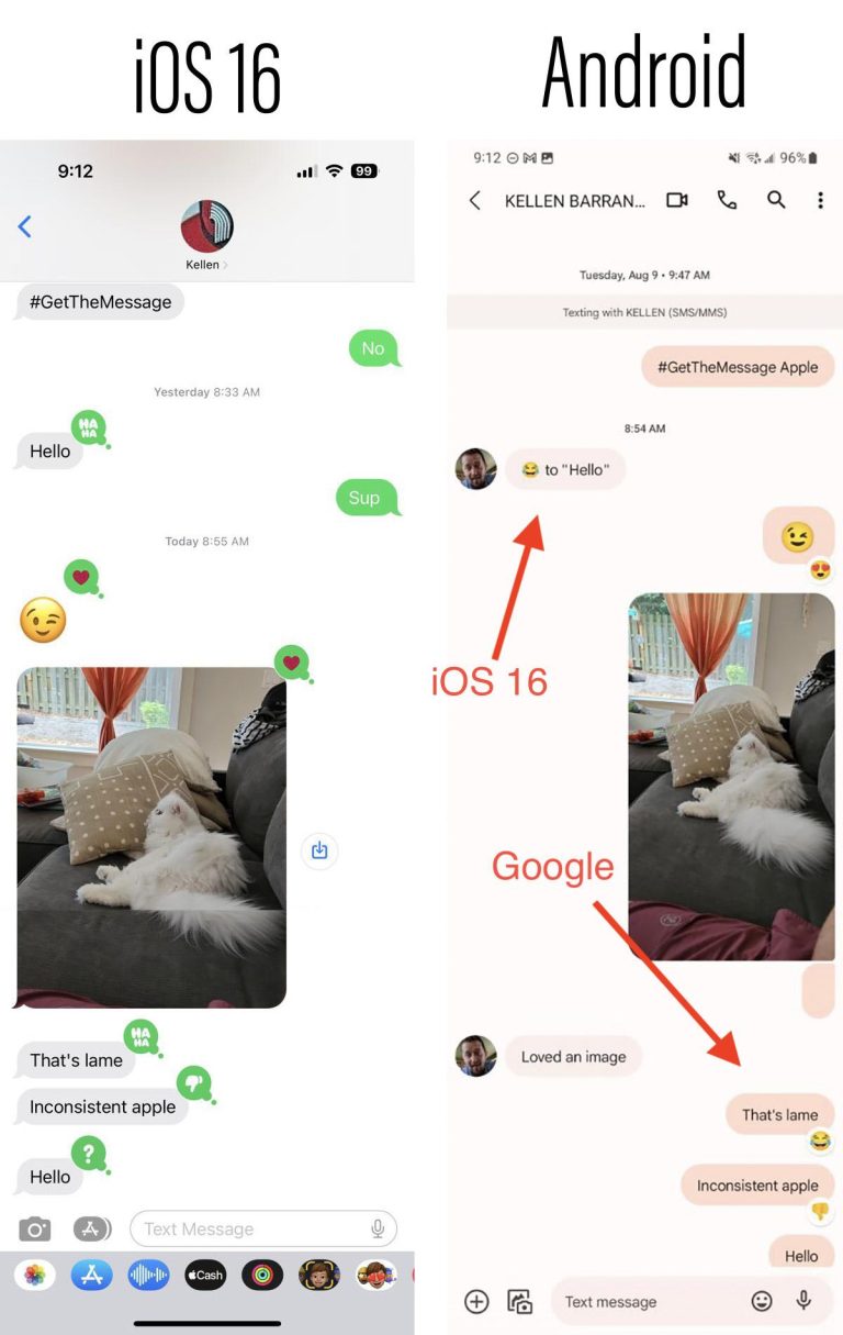 iMessage reactions now appear as emoji on Android